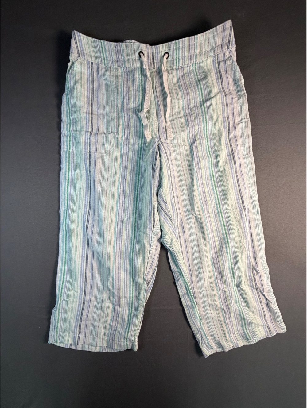 dā-s h Medium Striped Linen Rayon Drawstring Pants